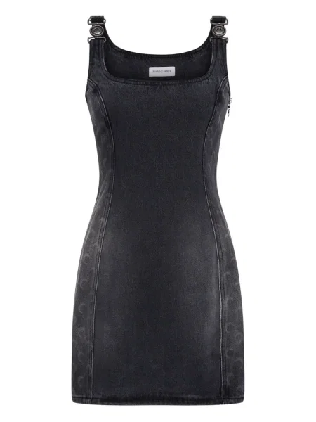 Rochie din denim Marine Serre fără mâneci de costum gri