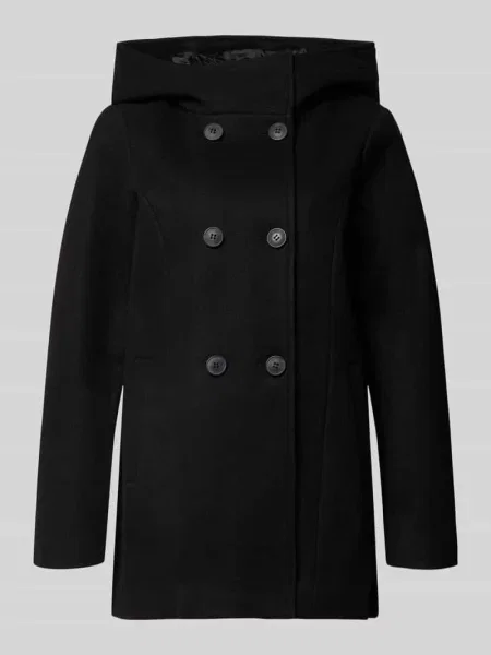 Płaszcz wełniany z kapturem Vero Moda czarny