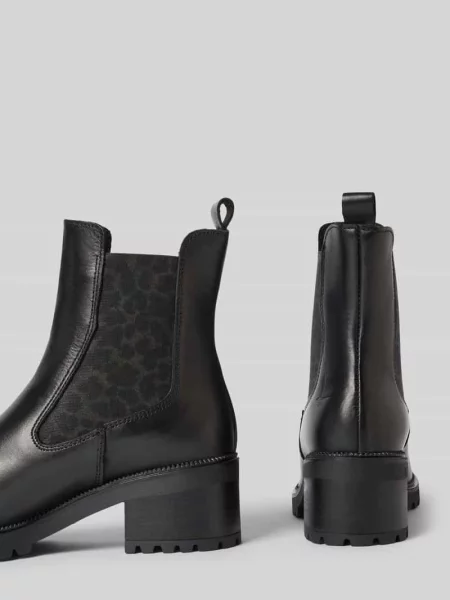 Buty chelsea z naturalnej skóry ze skóry bydlęcej Tamaris czarne