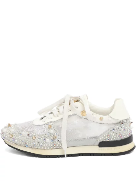 Krajkové tenisky Philipp Plein bílé