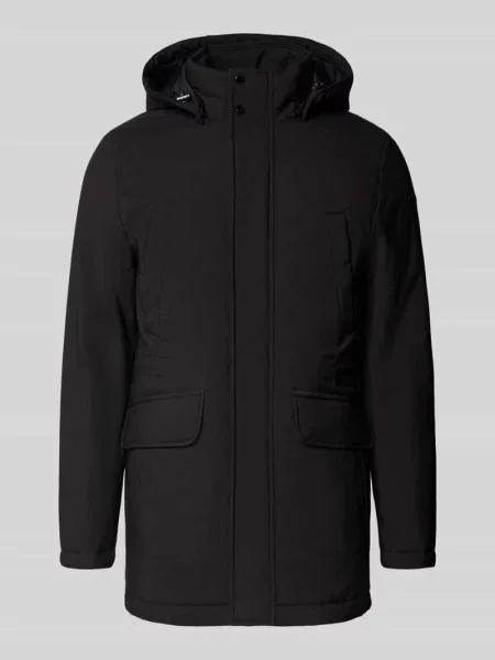 Parka o kroju regular fit z odpinanym kapturem Geox czarna