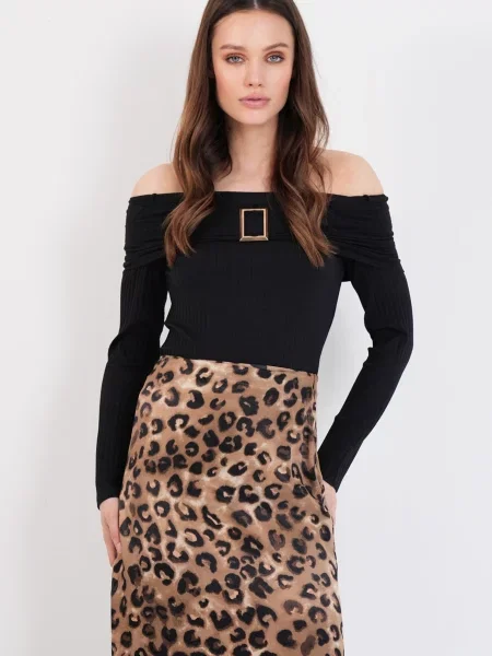 Trend Alaçatı Stili Tricou negru