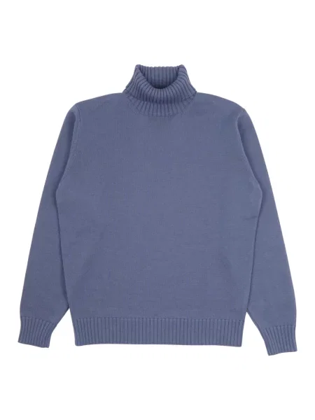 Golf sweter z golfem Filippo De Laurentiis wełniany niebieski