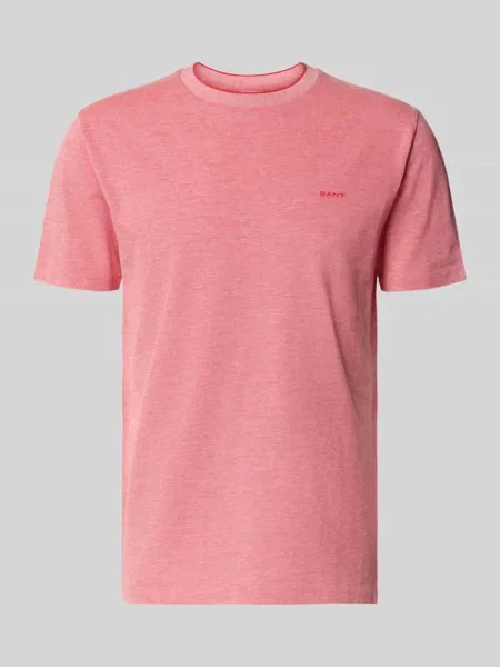 T-shirt z okrągłym dekoltem i wyhaftowanym logo Gant