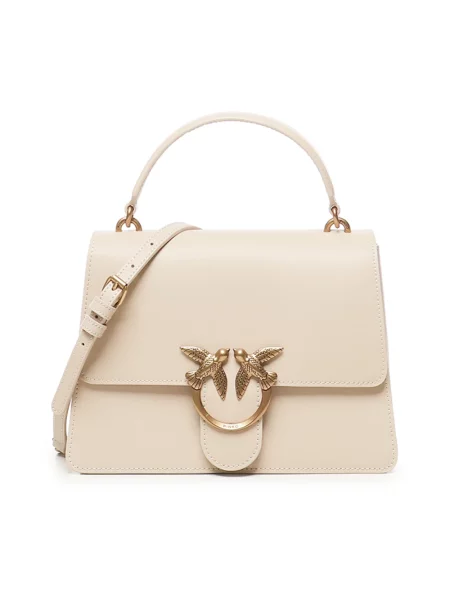 Torebka crossbody Pinko skórzana beżowa