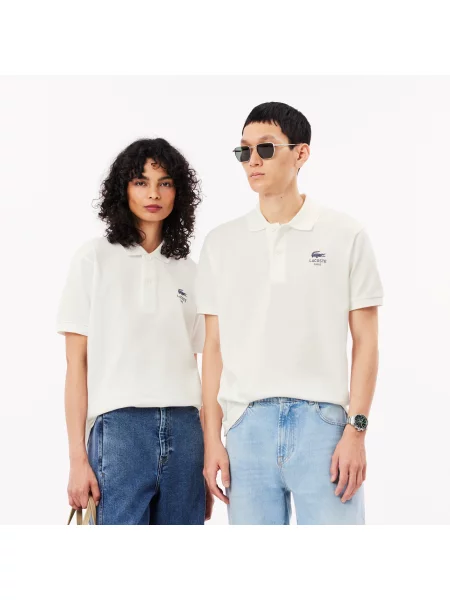 Lacoste Granatowe Polo Unisex L. 12 Classic Fit biały