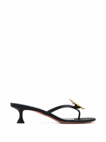 Sandale Amina Muaddi cu model floral negru