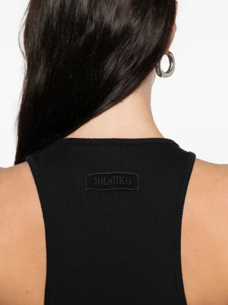 Rochie mini The Attico cu pene de costum negru