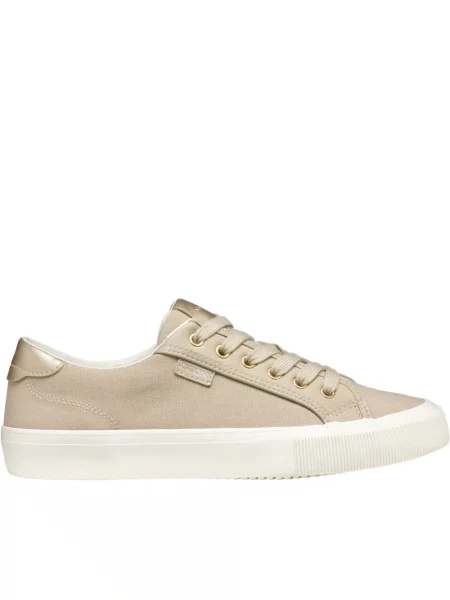 Lniane sneakersy Geox brązowe