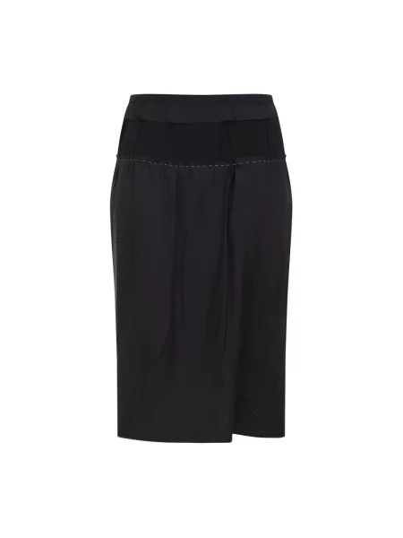 Lniana spódnica midi Maison Margiela czarna