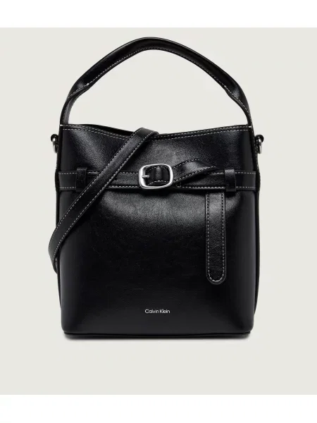Calvin Klein Geantă Buckle Mini Bucket Crossbody negru