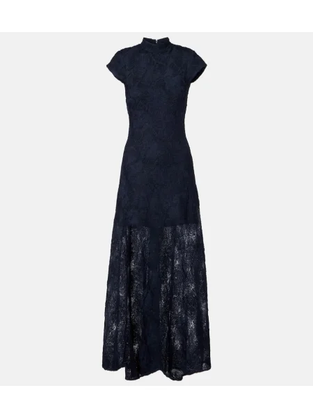 Rochie Rotate cu model floral plasă albastru