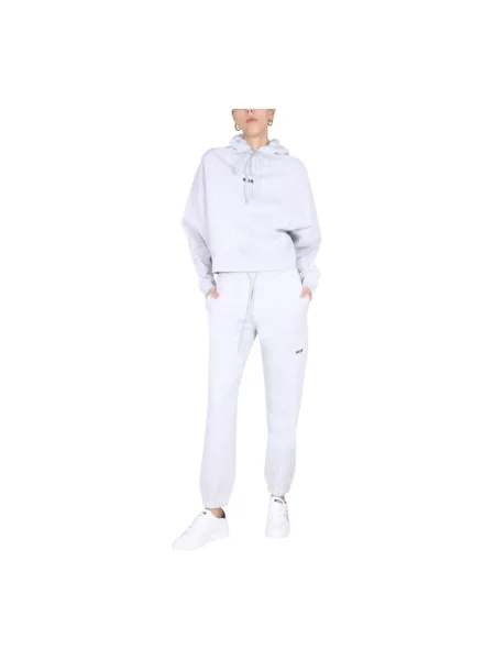 Krótki komplet dresowy Msgm z kapturem z nadrukiem szary