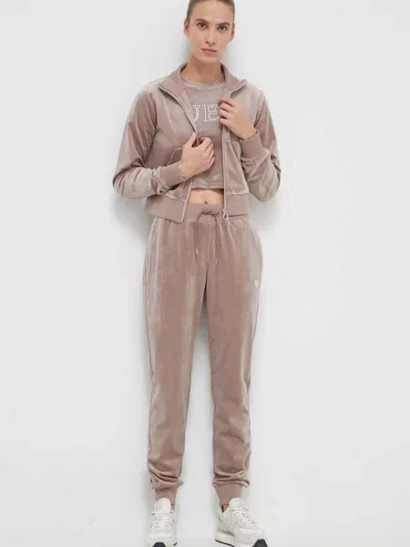 Велюрова футболка Guess COUTURE рожевий