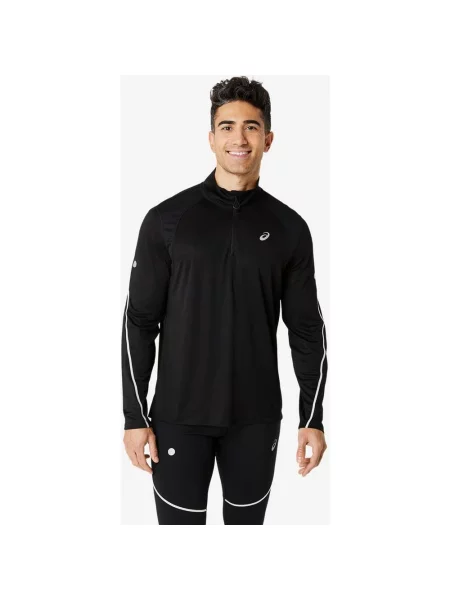 Bluza ASICS Road Lite-Show half-zip czarny XS biały