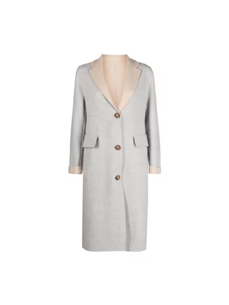 Płaszcz Eleventy wełniany casual szary