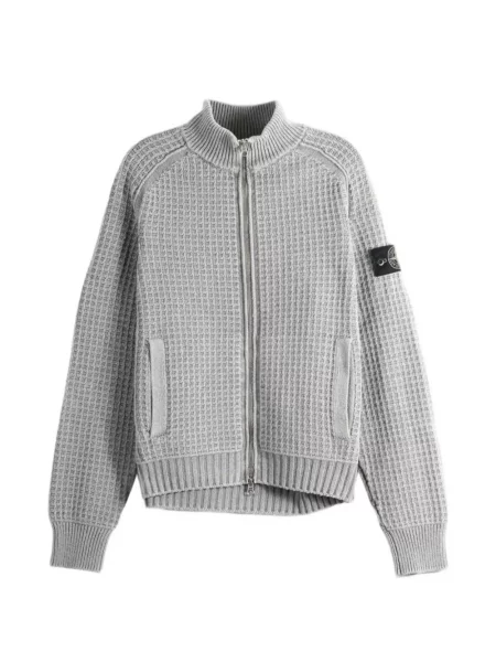 Džemper Stone Island sa stojećim ovratnikom kamenje siva