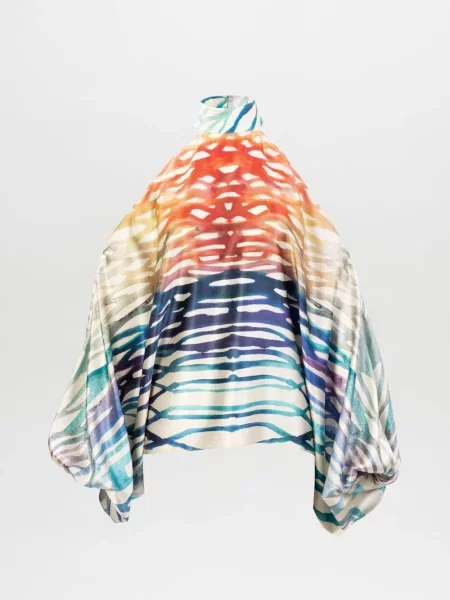 Bluză Silvia Tcherassi cu imagine albastru