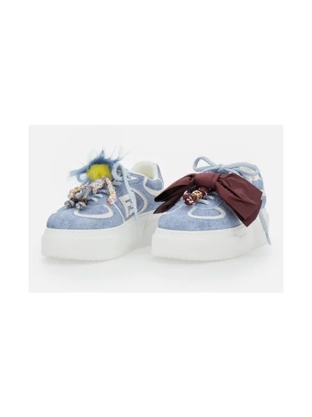 Sneakersy Fendi skórzane niebieskie
