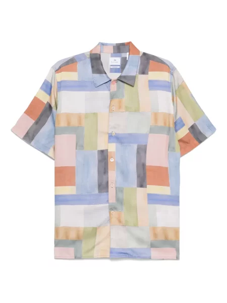 Къс риза Ps Paul Smith с принт синьо