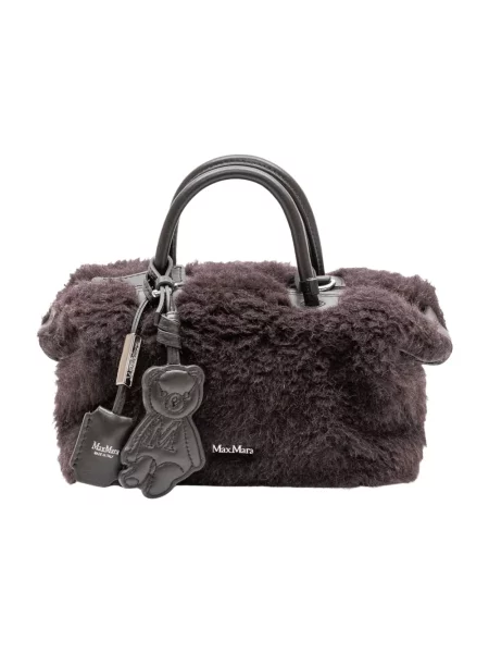 Torebka Max Mara wełniana typu teddy brązowa