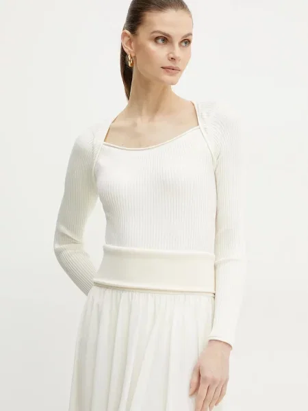 Marella pulover DEBUTTO femei light alb