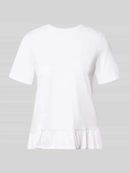 T-shirt o kroju regular fit z czystej bawełny model DISSO' Pieces biała