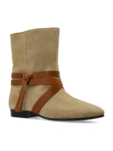 Buty do kostki Isabel Marant zamszowe beżowe