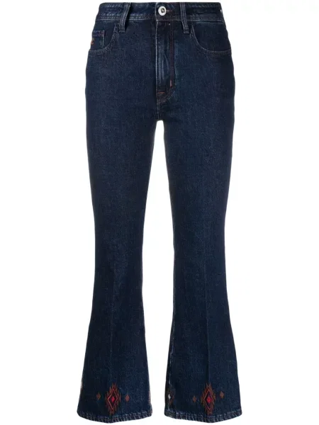 Haftowane jeansy Jacob Cohen o krotszym kroju niebieskie