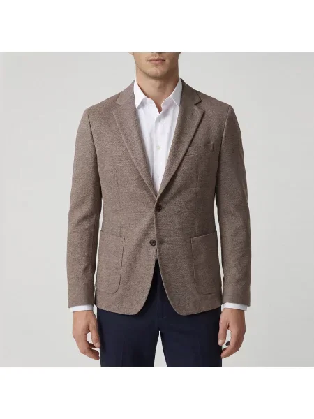 Reserved Slim fit sako s viskózou kávová