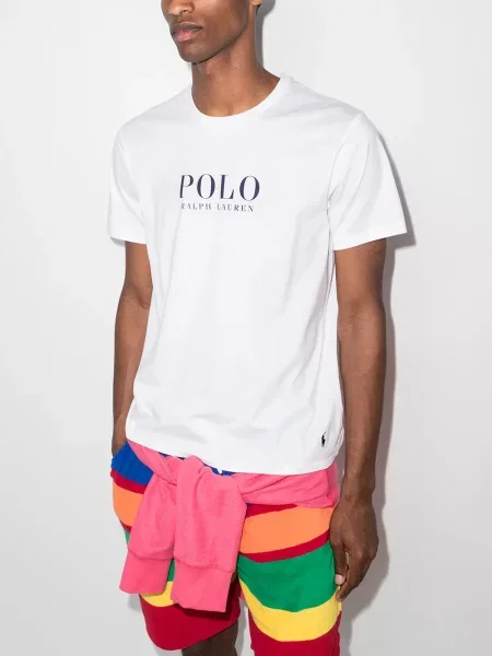 Su raišteliu kelnaitės Polo Ralph Lauren su autografu balta