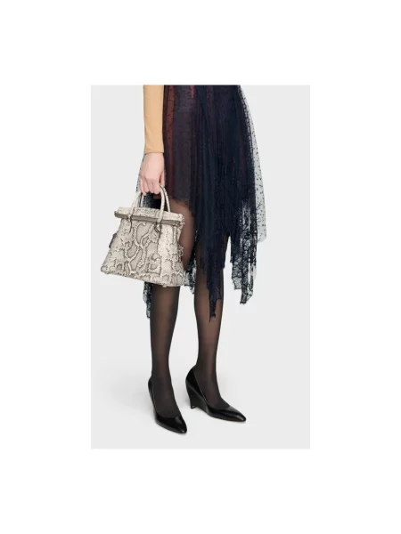 Torebka Maison Margiela skórzana w wężowy wzór szara