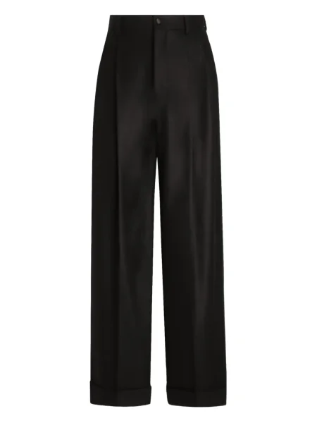Pantaloni Dolce & Gabbana de lână plisate negru