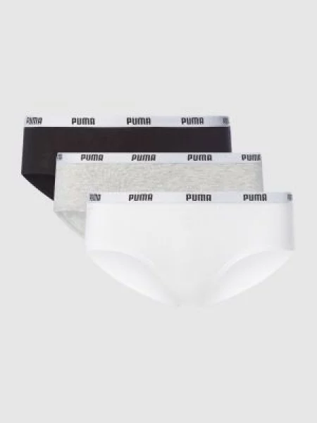 Puma Hipster majtki czarne szare 3 sztuki XS białe