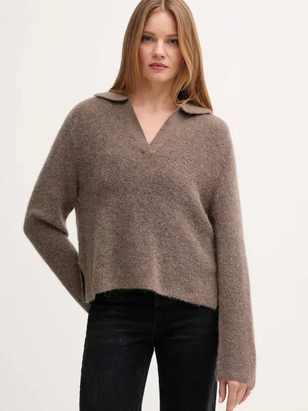 Mos Mosh pulover din amestec de lână THORA maro