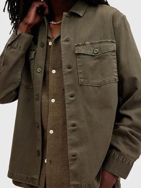 Сорочка AllSaints SPOTTER LS SHIRT зелений slim класичний комір