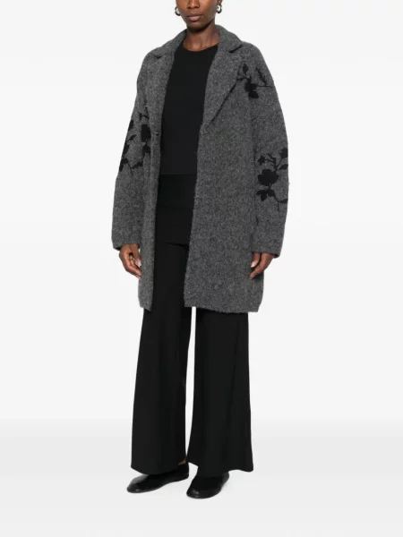 Palton Semicouture cu model floral gri