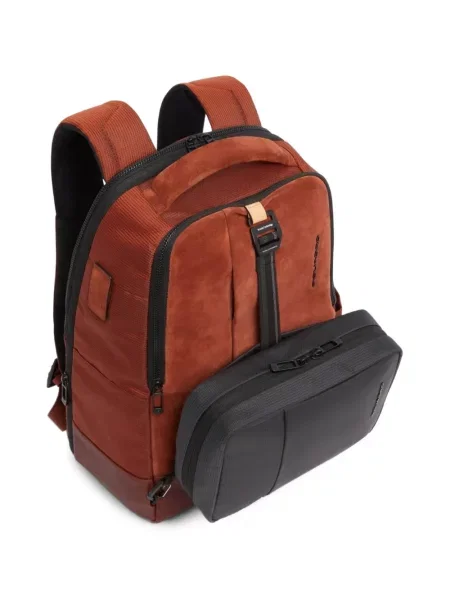 Rucsac Piquadro din piele de căprioară maro