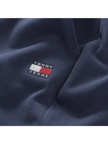 Lniane spodnie Tommy Jeans casual niebieskie