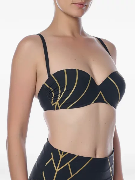 Top Gottex cu imagine cu imprimeu geometric negru