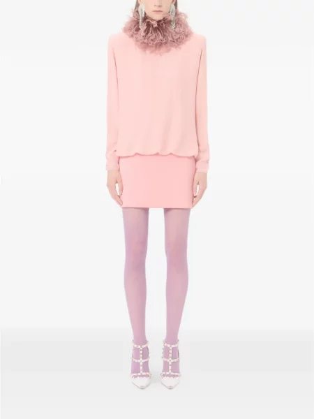 Rochie mini Valentino Garavani cu pene roz