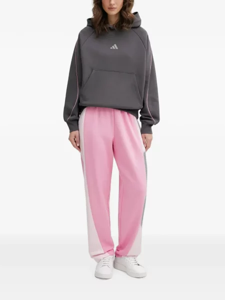 Hanorac cu glugă Adidas cu dungi cu broderie cu cordon negru