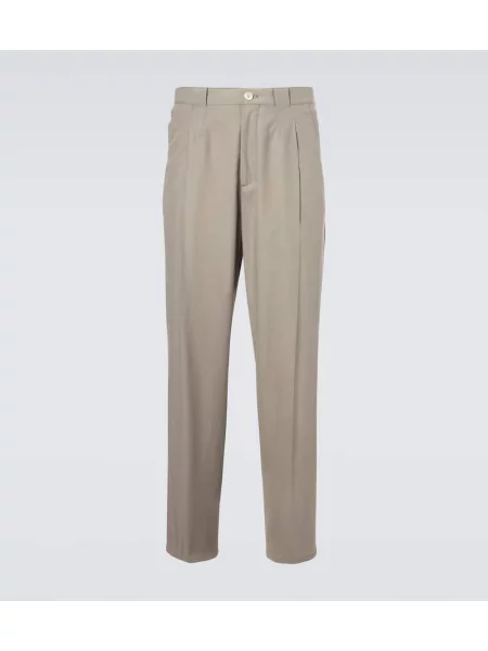 Plisované zúžené kalhoty Brunello Cucinelli zelené