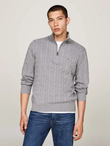 TOMMY HILFIGER Pulover Classic' gri