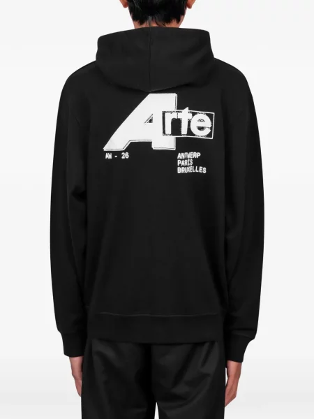 Hanorac cu glugă Arte Antwerp cu imagine negru
