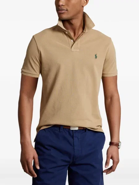 Matlasat tricou polo Polo Ralph Lauren cu decolteu rotund cu autograf roșu