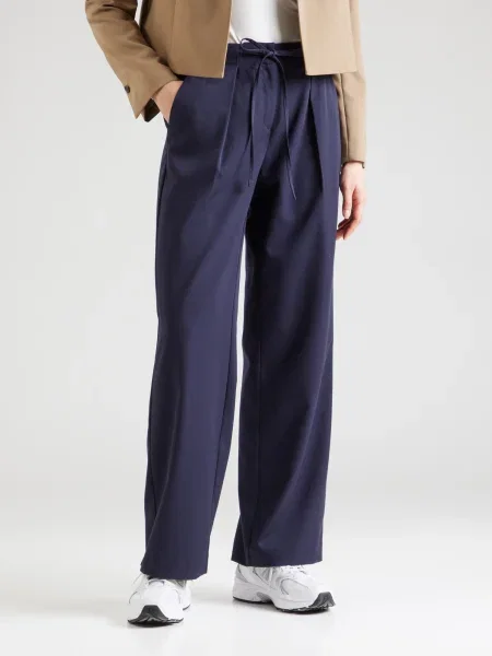 VERO MODA Plisované nohavice VMISOLDE námornícka modrá