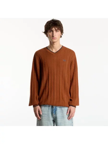 Pulover adidas Cable Knit Crewneck Sweatshirt Dusky Bronze XL