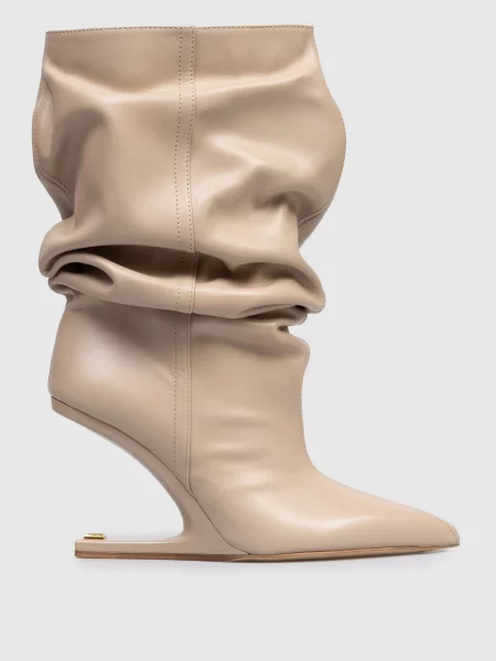 Шкіряні чоботи Balmain бежеві