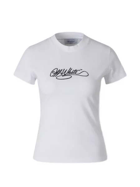 Tricou Off-white cu broderie alb